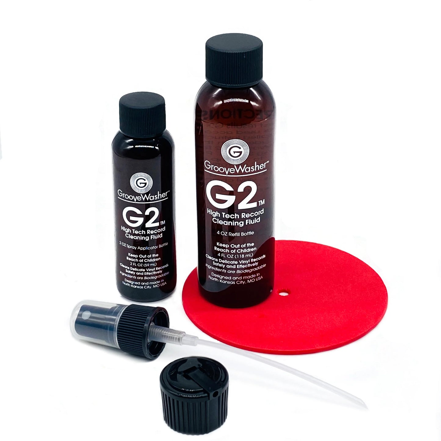 GrooveWasher - G2 Record Cleaning Fluid Kit (2oz. Mist Spray & 4oz. Refill)